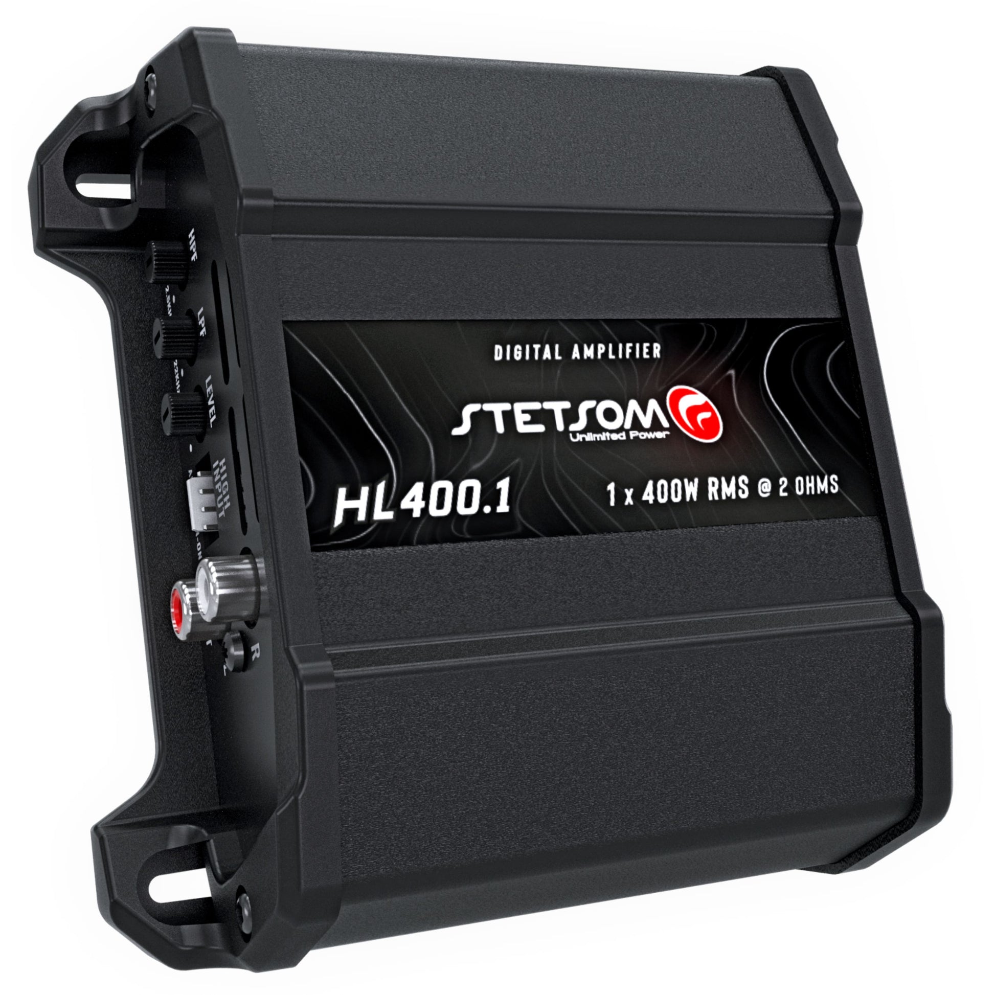 Stetsom HL 400.1 Class D Full Range Amplifier 4 Channel 400 Watts, RCA Input and High Wire Input, Variable Crossover - 2 Ohms