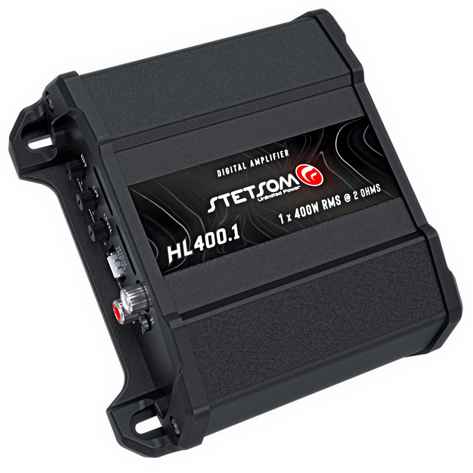 Stetsom HL 400.1 Class D Full Range Amplifier 4 Channel 400 Watts, RCA Input and High Wire Input, Variable Crossover - 2 Ohms